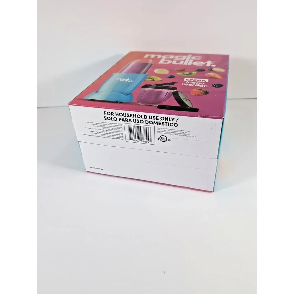 Magic Bullet Essential Personal Blender And To Go Cup Lid Glacier Blue New Box - Picture 7 of 7